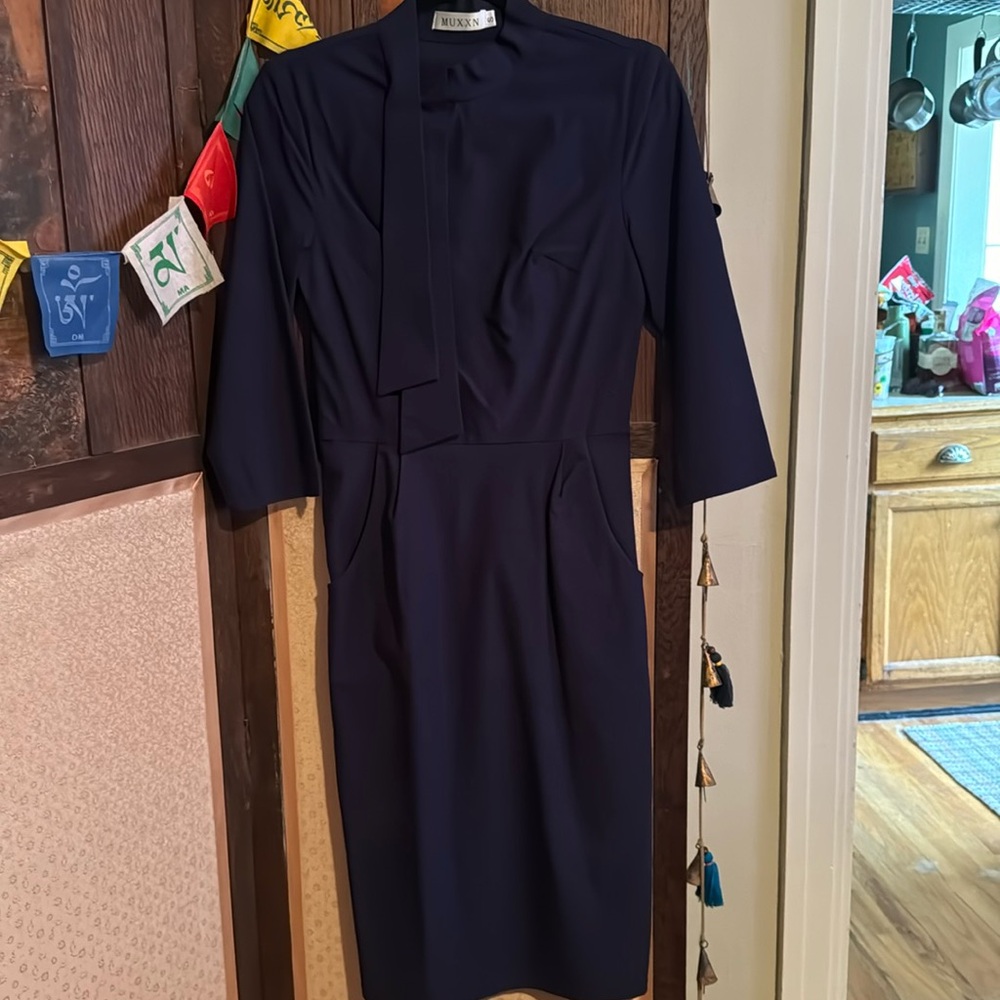Vintage inspired dark blue dress
